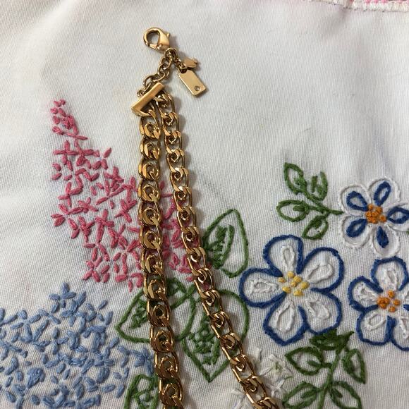 Kate Spade NEW Bib Collar Necklace Signed Chunky Gold Double Layer Geometric - Picture 8 of 11